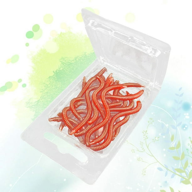 20pcs 8cm Simulation Fake Earthworm Fishing Lures Bait Bionic Worm  Earthworm Lifelike Lures (Red)