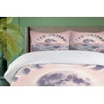 thumbnail image 3 of Ambesonne Pink Duvet Cover Set, Pastel Sky Moon Phases Clouds, Queen, Mauve Pale Rose and Blue, 3 of 5