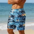 thumbnail image 4 of Men's Beach Shorts Printed Casual Athletic Shorts Elastic Waist Drawstring Side Pockets Quick Dry Lightweight Swim Trunks for Summer Vacation Sky Blue 3XL, 4 of 6