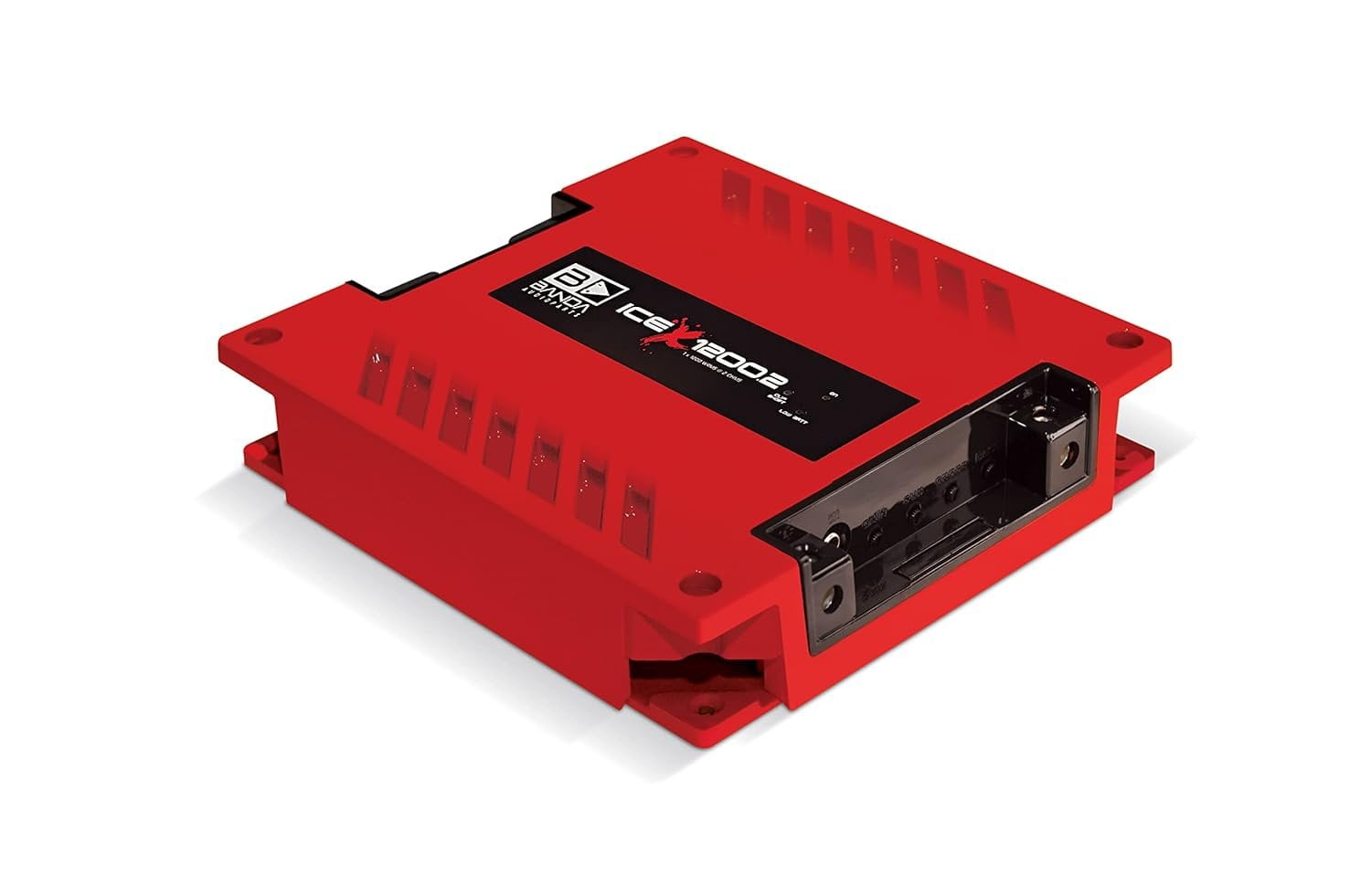 Banda ICEX1200.2RED 1200W 2 Ohm Car Audio Amplifier, Red