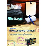 The Shave Well Company Fog Free Travel Mirror Suction Cup Included, Now in the Shower at the Gym or While Traveling Away from Home