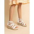 thumbnail image 2 of Girls Wedge Sandals Flatform Open Toe Platform Espadrille Flower Wedding Party Kids, 2 of 12