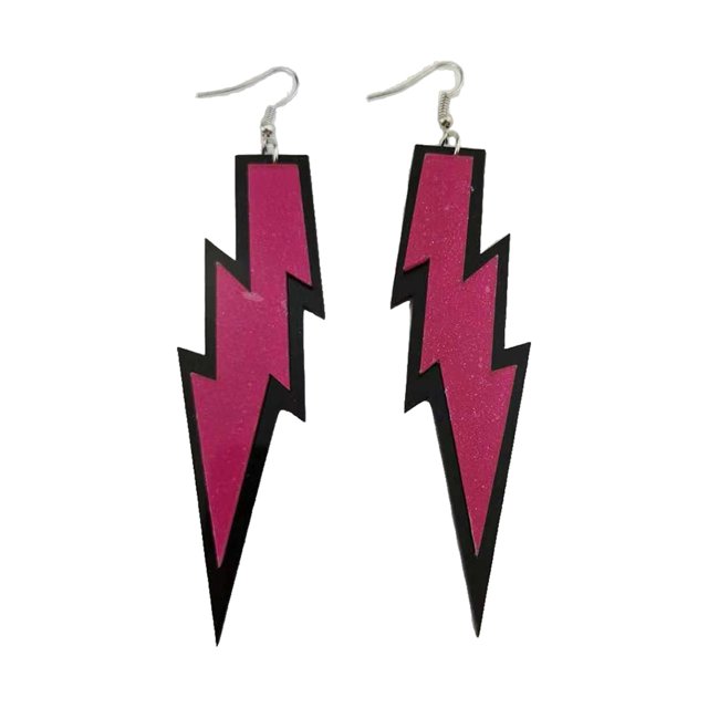 Qarigey 1 par de pendientes, accesorio de moda Flash, gotas para los oídos para el vestido diario del banquete Ropa, zapatos y accesorios Miscelánea Fucsia