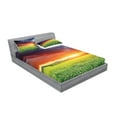 thumbnail image 2 of Ambesonne Colorful Fitted Sheet & Pillow Sham Set, Sunset Modern View, Full, Multicolor, 2 of 2