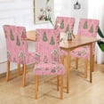 thumbnail image 2 of Yayeee 4 Pack Dining Chair Covers Stretch Parson Chairs Slipcovers Seat Protector, Pink Gingerbread House, 2 of 6