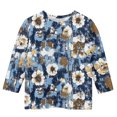 thumbnail image 5 of DeHolifer T-Shirts for Girl Floral Printed Crewneck Short Sleeve Casual Summer Lightweight Dressy Kids Shirts 3-12 Years, 5 of 5