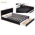 thumbnail image 6 of Queen Size Bed with 2 Drawers, Upholstered Bed with Hydraulic Storage System, Plywood Bedstead for Bedroom, Apartment, Black, 6 of 9