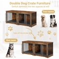 thumbnail image 5 of Double Dog Crate Furniture with Tabletop, 2-Door Indoor Kennel for Large Dogs, Wooden and Metal Construction in Fiery clouds color, 5 of 6