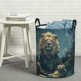 thumbnail image 6 of Honeii Starry Sky Meditating Lion Print Laundry Hamper Basket,Baby Nursery Woven Storage Basket for Toys Bin,Pillows,Blankets,Clothes-Medium, 6 of 6