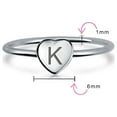 thumbnail image 3 of Bling Jewelry Womens Simple ABC Heart Shape Monogram Initial Silver Ring Sterling A-Z Signet, 3 of 3