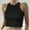 Black, variant on Short Tops Solid Women's Vest Color Sleeveless Tank Neck Round Women's Blouse Leather Top Women Apparel Long Layering 2xl Crop Tops Women Satin Top Active Women Top 4xl Womens plus Size Tops Metallic