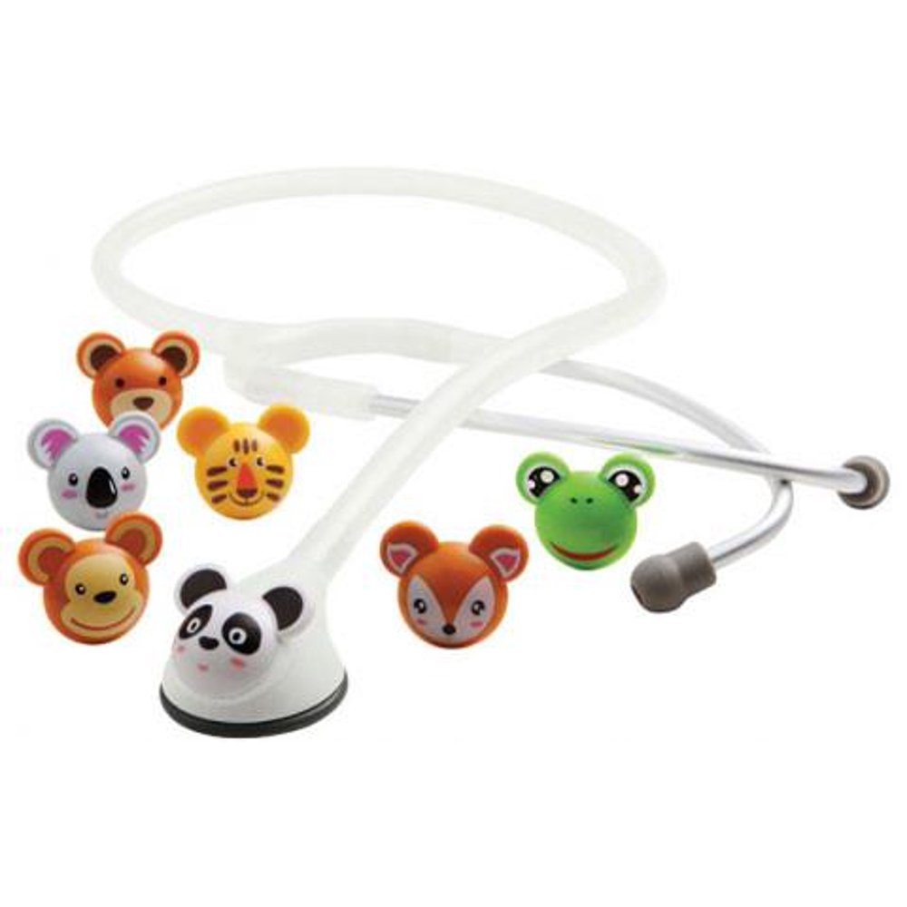 ADSCOPE 618 White Adimal Pediatric Stethoscope Interchangeable Animal