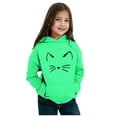 thumbnail image 4 of Gaexia Girls Hoodie Cute Graphic 100% Cotton Long Sleeve Hooded Sweatshirt Pullover Toddler Clothes Green, 4-5 Years / 130, 4 of 4