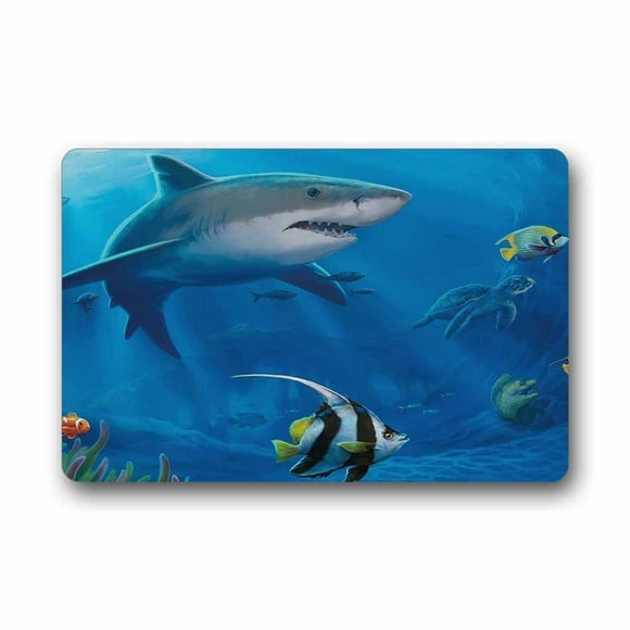 QIFEIHA Finding Nemo Shark Doormat Outdoor Indoor Floor Mats Non-Slip Bathroom Mats Rug Size 23.6x15.7 Inch