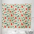 thumbnail image 1 of Deer Tapestry, Winter Season Animal Silhouettes in Various Stances Jumping Standing Running Wooden, Fabric Wall Hanging Decor for Bedroom Living Room Dorm, 5 Sizes, Multicolor, by Ambesonne, 1 of 1