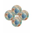 thumbnail image 7 of 13 Inch Round Placemats Set of 4, Brown Sea Turtle Coastal Non Slip Heat Insulation PP Table Mats, Nautical Coral Ocean Vintage Washable Place Mats for Kitchen Dining Party Table Decor, 7 of 7