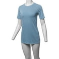 thumbnail image 5 of A2Y Women's Basic Solid Premium Cotton Short Sleeve Crew Neck T Shirt Tee Tops Cement M, 5 of 6