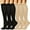 3 Black and 3 skin, variant on 6 Pairs Compression Socks For Men Women,Unisex Sport Knee High Sock For Cycling Athletics Running Travel
