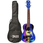 Luna Kauwela Summer Concert Ukulele with Preamp and Gigbag