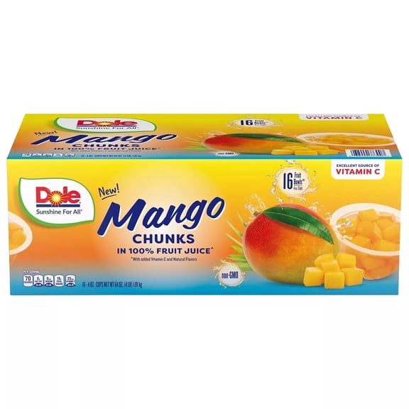 Dole Diced Mango in 100% Fruit Juice 16 - 4 oz Cups