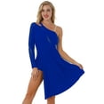 thumbnail image 4 of YiZYiF Womens Lyrical Dance Costume Leotard Dress One Shoulder Asymmetrical Dress, 4 of 7