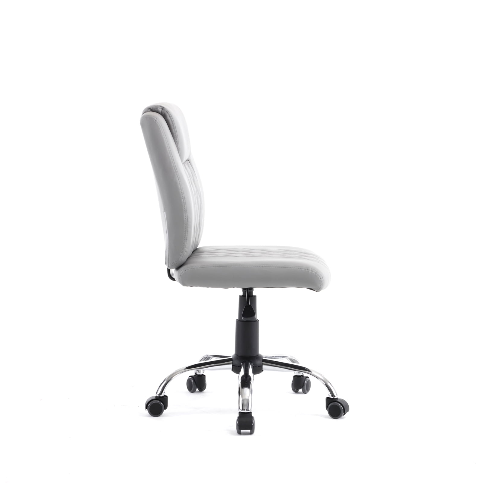 Genesis Task Stool Armless Desk Chair, 18"-22" Adjustable Height for Home Office, Bar, Manicure Technician Stool Nail Salon, Grey