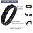 thumbnail image 3 of VNOX Leather Bracelets Mens Gifts Jewellery - To My Son Bracelet Handsome Premium Leather Black Stainless Steel Magnetic Clasp Cuff Bangle for Graduation for Son, 3 of 3