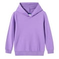 thumbnail image 4 of girls Active Sweatsuit Set - kids 2 Piece Pullover Hoodie Sweatshirt and Jogger Sweatpants tracksuit outfits Purple 6Y, 4 of 5