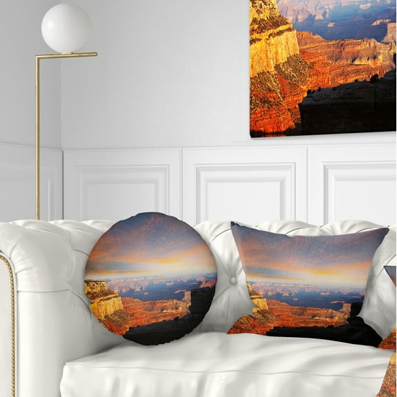 Designart 12" x 20" Blue Polyester Throw Pillow