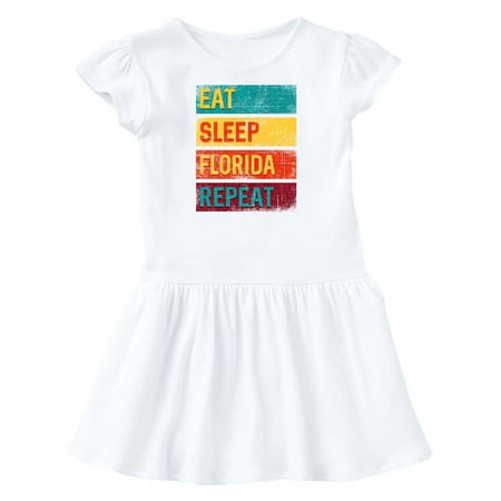 

Inktastic Eat Sleep Florida Repeat Vacation Gift Toddler Girl Dress