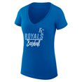 thumbnail image 2 of Women's G-III 4Her by Carl Banks  Royal Kansas City Royals Team Graphic V-Neck Fitted T-Shirt, 2 of 3