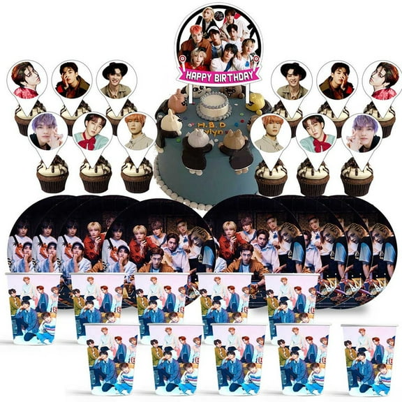 Stray Kids Birthday Cups Party Supplies Plates Decorations Cake Topper Decor