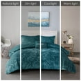 Home Essence Alyssa Diamond Quilted Teal Velvet 4 Piece Comforter Set