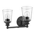 thumbnail image 1 of homeroots lighting 398760 Ceil 2-Light Matte Black Vanity, 1 of 1