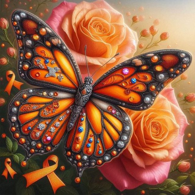 Sz5620 Resina Serie Mariposa Rosa Amarilla Diamante 30x30CM