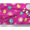 thumbnail image 2 of Soimoi Pink Poly Georgette Fabric Donuts Food Print Fabric by Yard 42 Inch Wide, 2 of 5