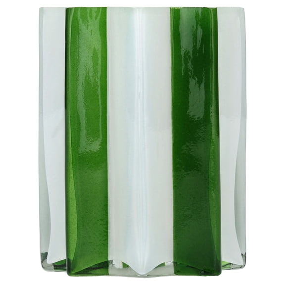 Green and White Glass Christmas Tealight Candle Holder, 4.5", by Holiday Time