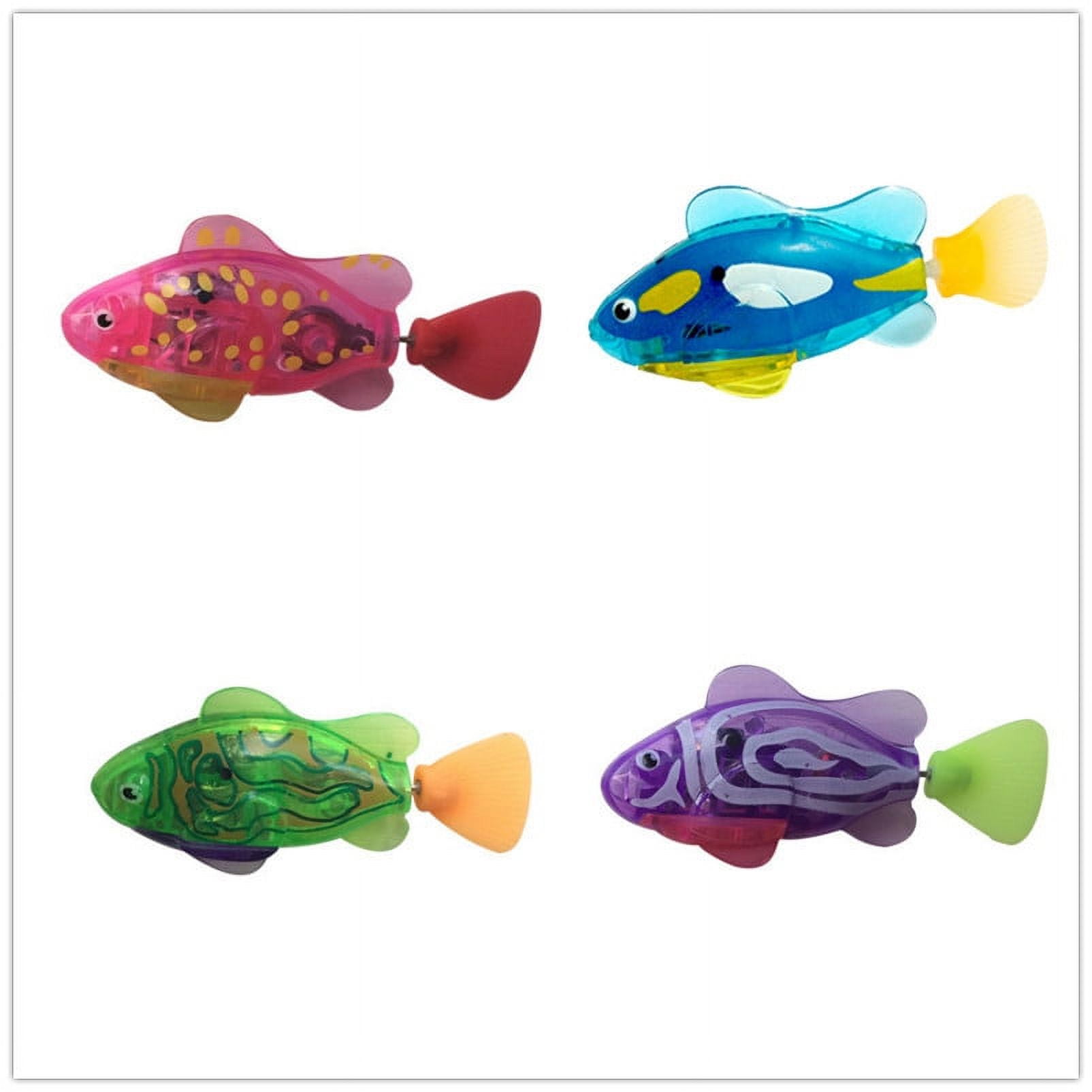 SHENMO 4 PCS Interactive Robot Swimming Fish Cat Toys Best Water Cat Toy for Indoor Cats Best Kitty Playground Play Fishing Moving Fish Drink