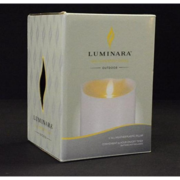 Luminara Flameless Candle Vanilla Scented Outdoor Pillar 3.75 x 5