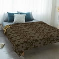 thumbnail image 4 of Brown Golden Floral Blanket Soft Cozy Warm Throw Blanket for Couch, Plush Fuzzy Flannel Fleece Blankets for Sofa, Modern Abstract Art Spring Flowers Bed Blankets Lightweight Gifts for Women, 50"x60", 4 of 9