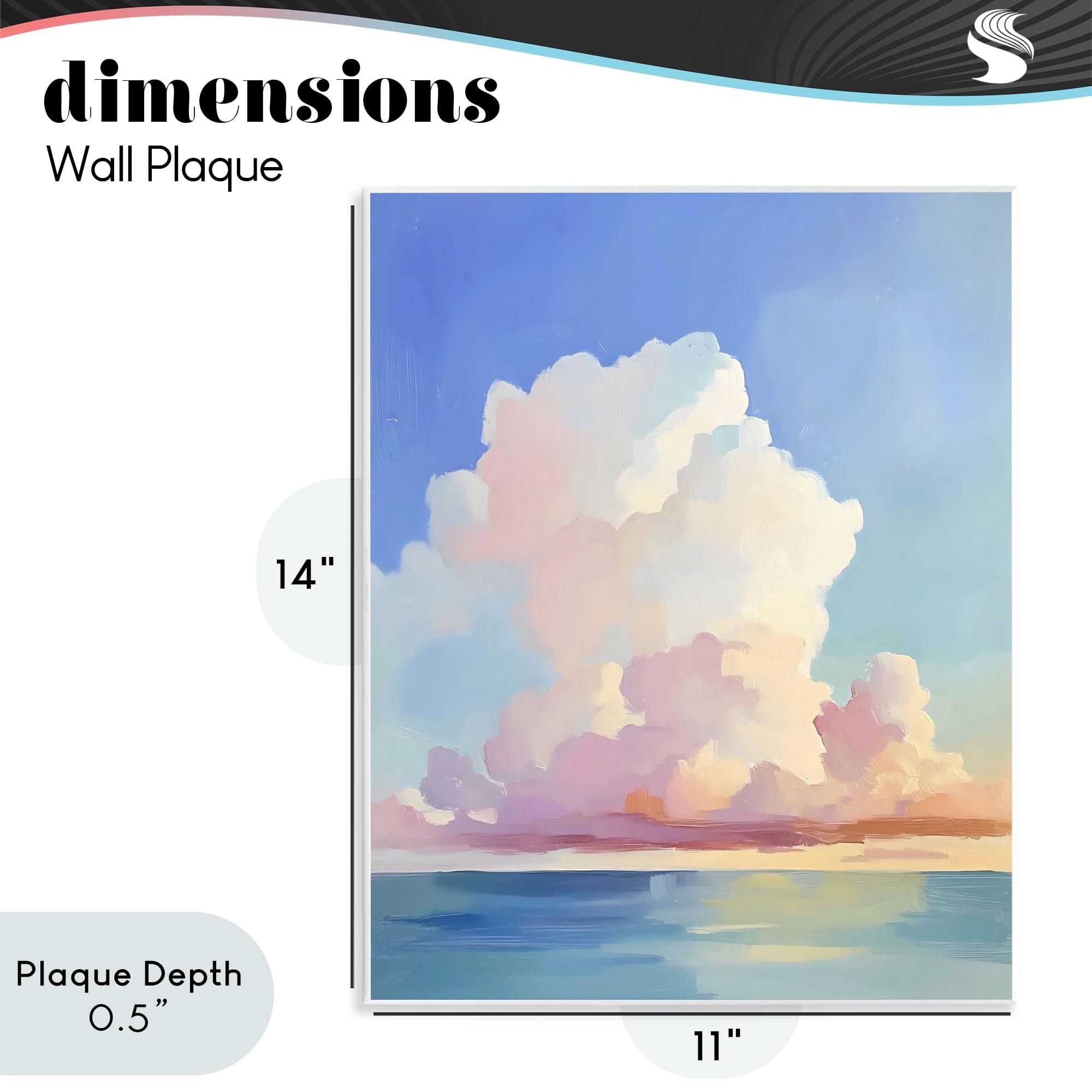 Stupell Industries Dreamy Pastel Clouds over Sea Wall Plaque Art, design by The Prints Vibe
