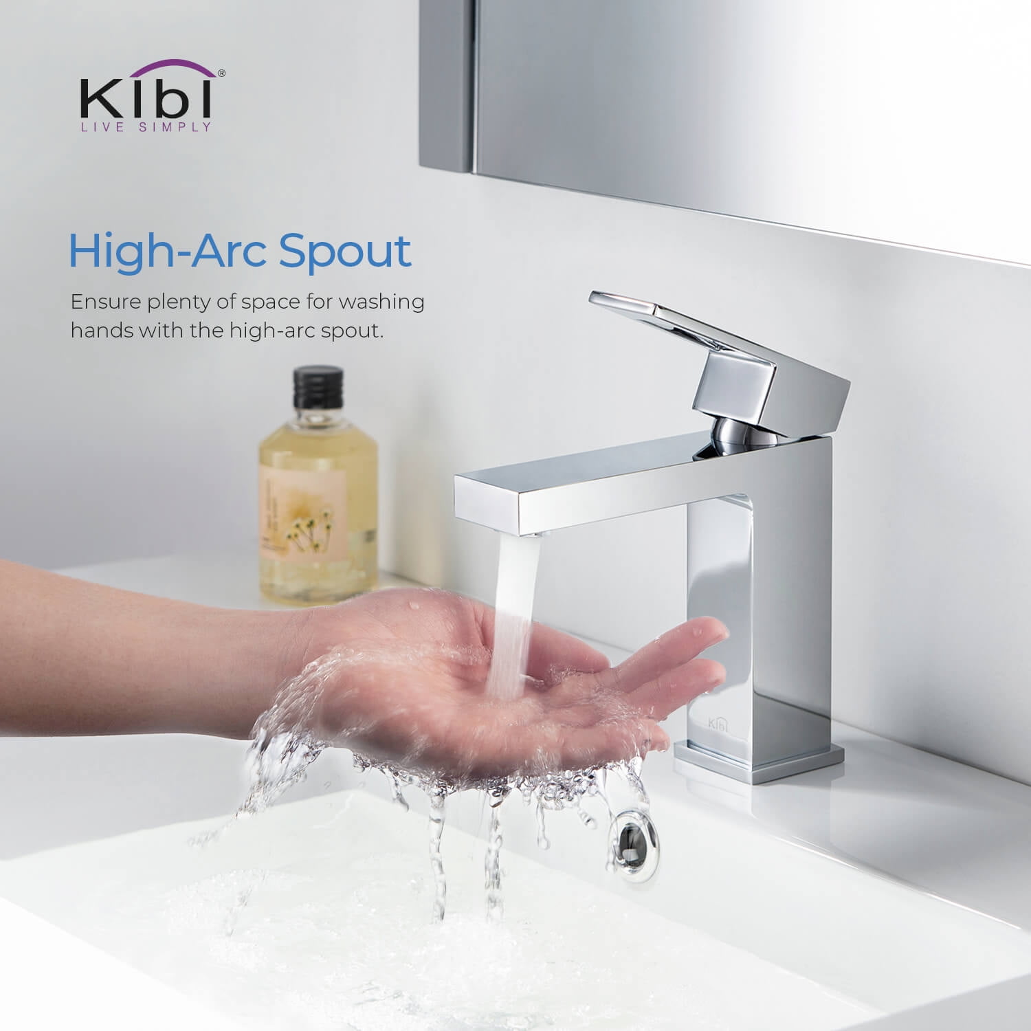 Kibi Cubic Single Handle Bathroom Vanity Sink Faucet