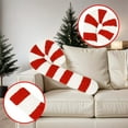 thumbnail image 5 of Christmas Candy Cane Throw Pillow - Red and White Peppermint Shaped Decorative Pillow, Soft Fabric Cushion Perfect for Festive Home Sofa, Bed Christmas Decoration, 6*14in, A, 5 of 5