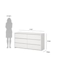 thumbnail image 5 of Tvilum Next 6 Drawer Double Dresser for Adults, White, 5 of 13
