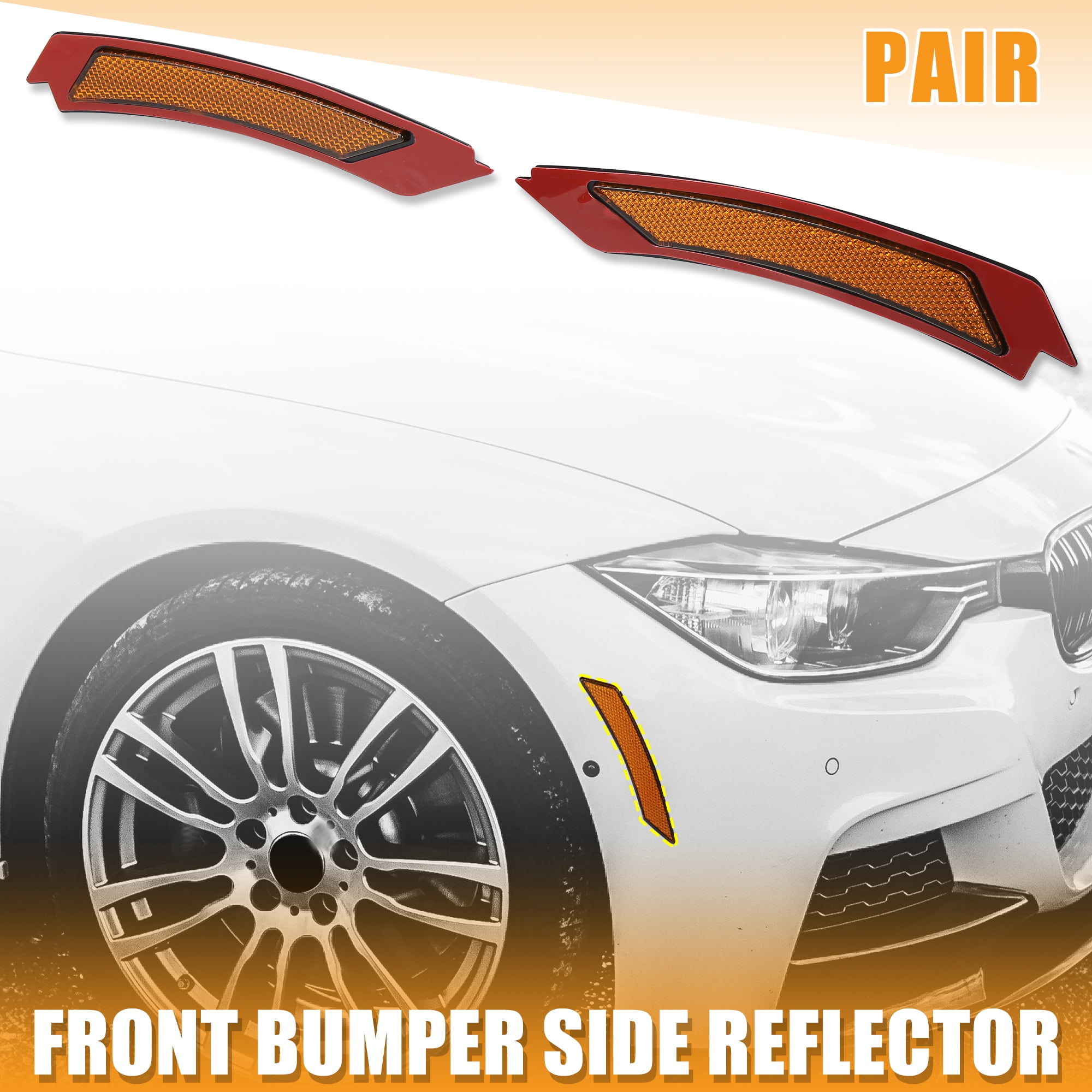 Unique Bargains Front Bumper Reflector Side Marker for BMW 3 Series E90 2009-2011 Yellow