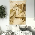 thumbnail image 4 of Asian Tapestry, Great Wall of China Ancient Castle at Sunset Silk Road Barrier Old Cultural Heritage Print, Wall Hanging for Bedroom Living Room Dorm Decor, 60W X 80L Inches, Cream, by Ambesonne, 4 of 5