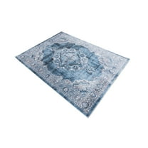 HR HANDCRAFT RUGS HR Bohemian Floral Oriental Distressed Area Rug for Living Room Modern Home Blue - 8' x 10'
