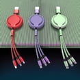 thumbnail image 2 of Amdohai Retractable 3 in 1 USB Cable 4ft Silicone Multi Charging Cable Organizer with Lightning/Type-C/Micro USB Connector for Android iOS Phones and Multiple Devices, 2 of 8