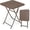 23.5" x 23.5",Coffee,Classic, variant on BarefHaven 23.5" Square Folding Table, Indoor Outdoor Foldable Plastic Table with Rattan Textured HDPE Tabletop, Sturdy Metal Fame, Carrying Handle, 4 Person Picnic Table for Camping BBQ Party