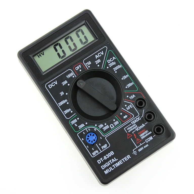 LCD Digital Multimeter DT-830B Electric Voltmeter Ammeter Ohm Tester 750/1000V  Amp Volt Ohm Tester Meter (Black) 